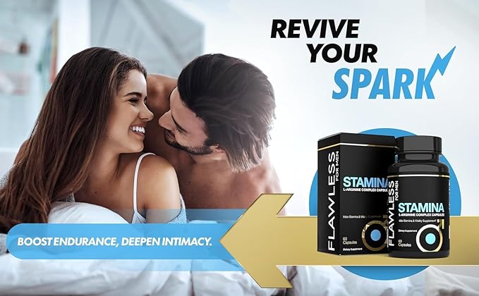 Stamina | L-Arginine, L -Citrulline & Nitric Oxide Supplement for Men | Promotes Male Vitality, Blood Flow and Endurance | 60 Capsules