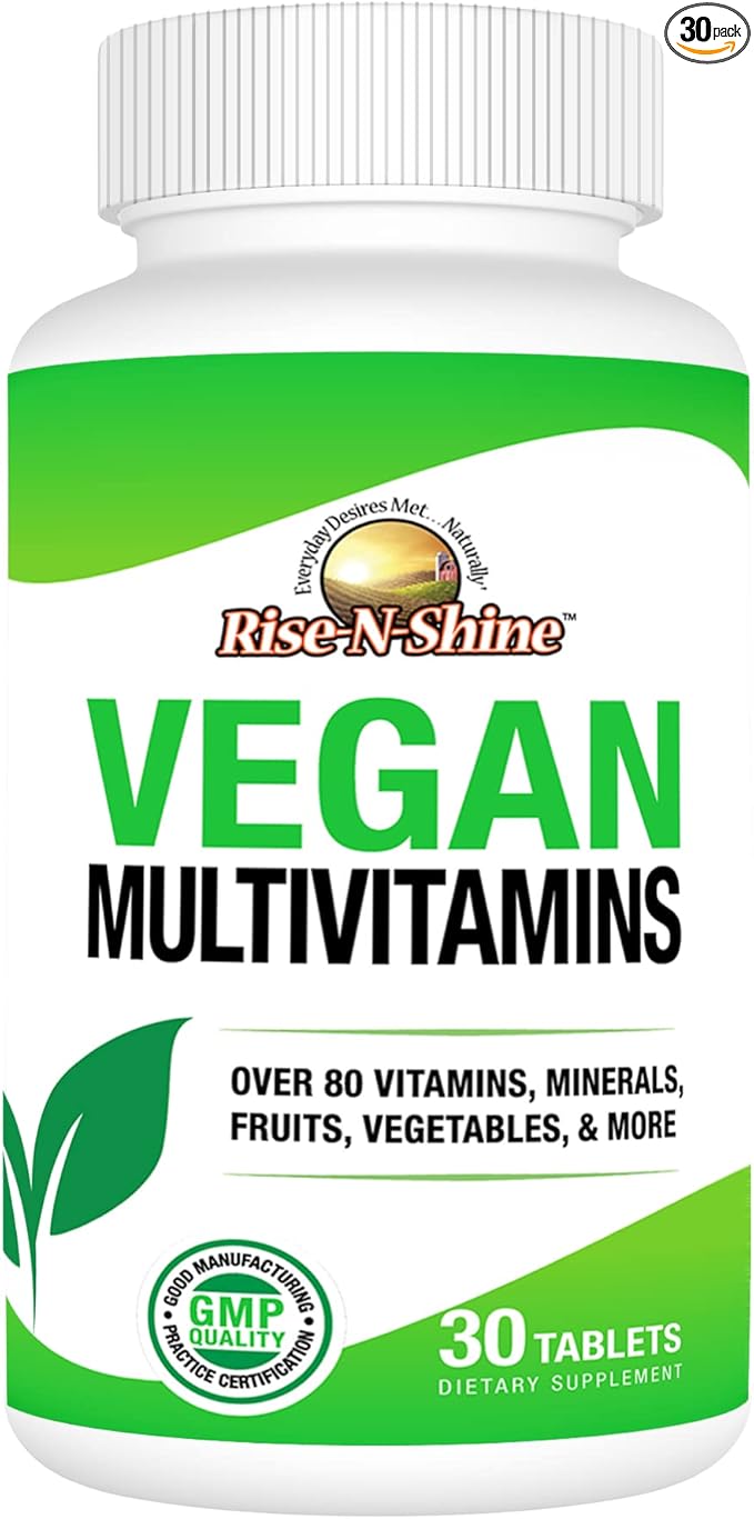 Vegan MultiVitamins Complete Daily MultiVitamin and MultiMineral for Men and Women with Over 80 Vitamins, Minerals, Fruits, Vegetables and More 30 Count
