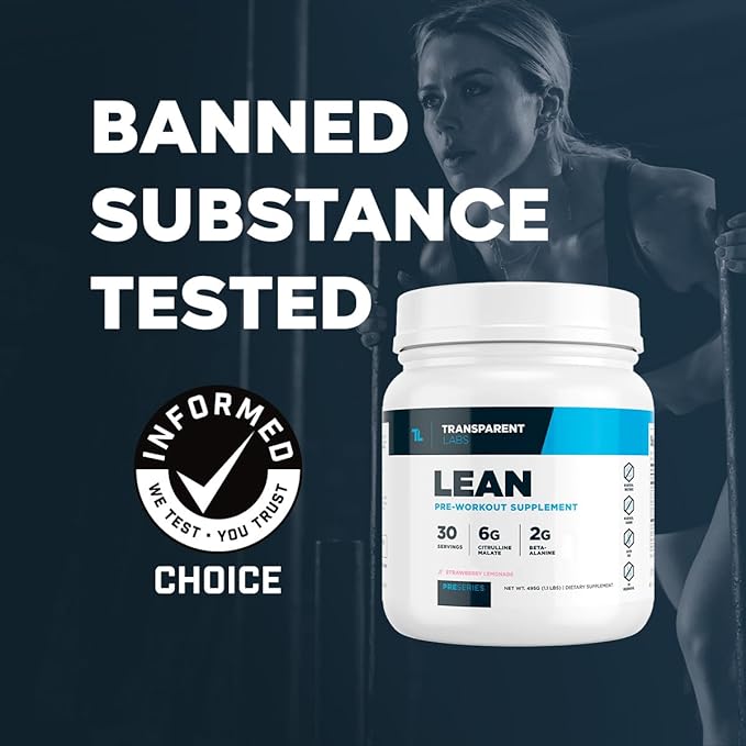 Transparent Labs Lean Pre-Workout - Body Recomposition Pre Workout for Men and Women with Acetyl L-Carnitine, Beta Alanine Powder, & PurCaf Organic Caffeine Powder - 30 Servings, Fruit Punch