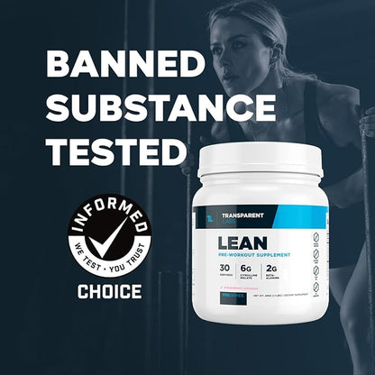 Transparent Labs Lean Pre-Workout - Body Recomposition Pre Workout for Men and Women with Acetyl L-Carnitine, Beta Alanine Powder, & PurCaf Organic Caffeine Powder - 30 Servings, Fruit Punch