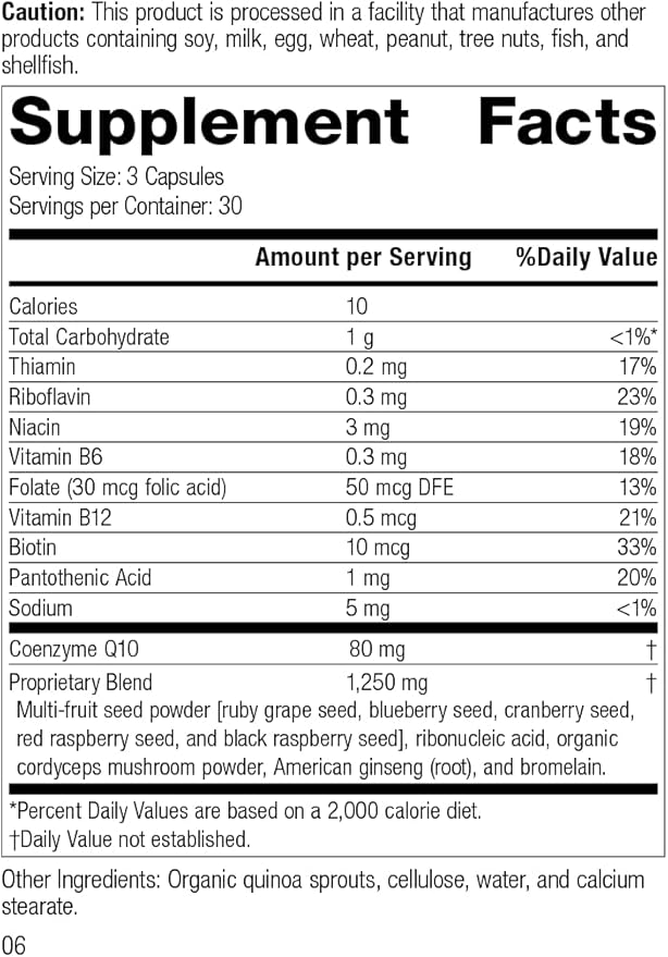 Standard Process B Vitality with CoQ10 - Supports Cellular Processes with Thiamine, Biotin, CoQ10, Vitamin B12, Riboflavin, Niacin, Vitamin B6, Folic Acid, Pantothenic Acid, Ginseng - 90 Capsules