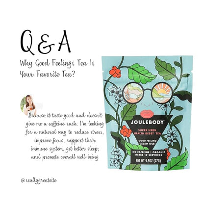 JOULEBODY 5 PM Good Feeling Organic Tulsi Tea | Post Workout Immunity Boost | 10 Count