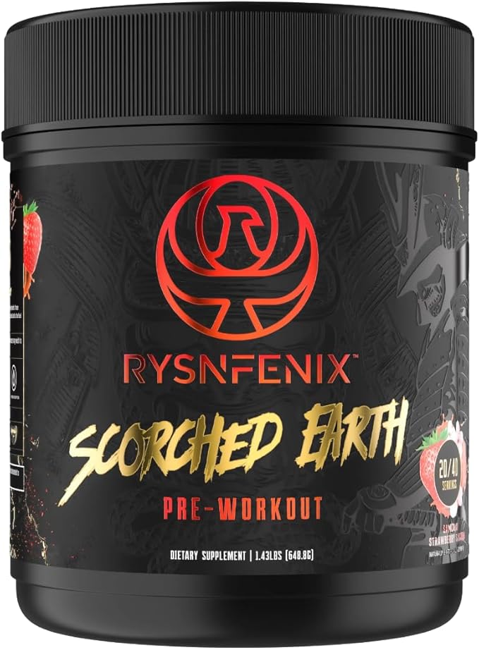 Scorched Earth Pre Workout Powder - Energy & Focus with Dual-Source Caffeine, Nootropics | Pumps from Citrulline, Beta Alanine, Nitrosigine®, GlycerPump™ (Strawberry)