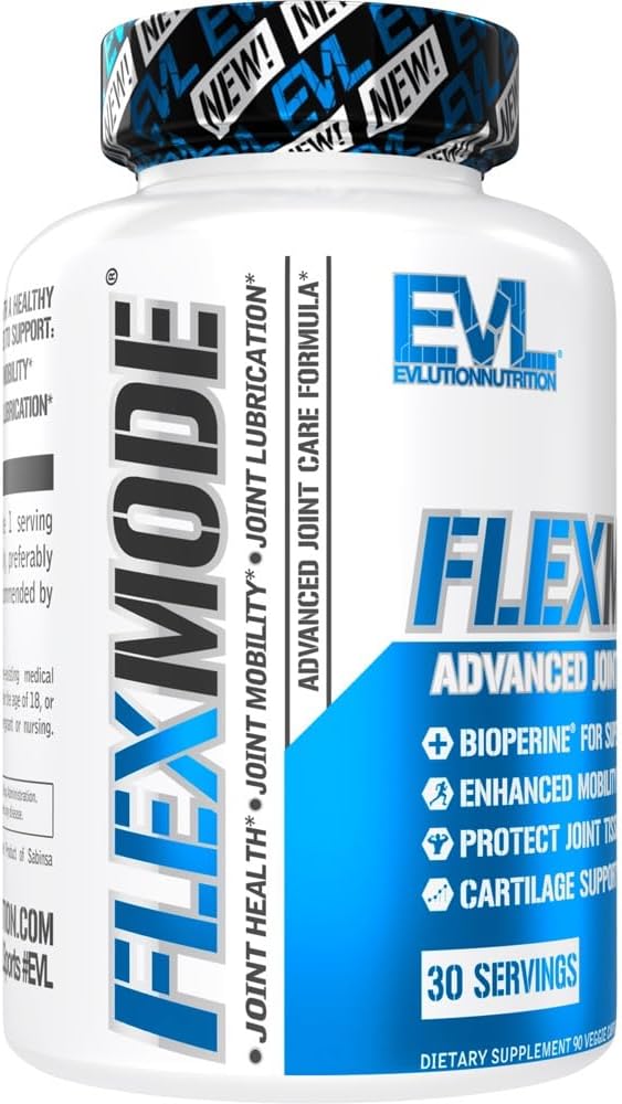 Evlution High Absorption Joint Support Supplement Nutrition FLEXMODE Joint Supplement with Advanced Joint Vitamins Including Glucosamine Chondroitin MSM Boswellia and Hyaluronic Acid - 30 Servings