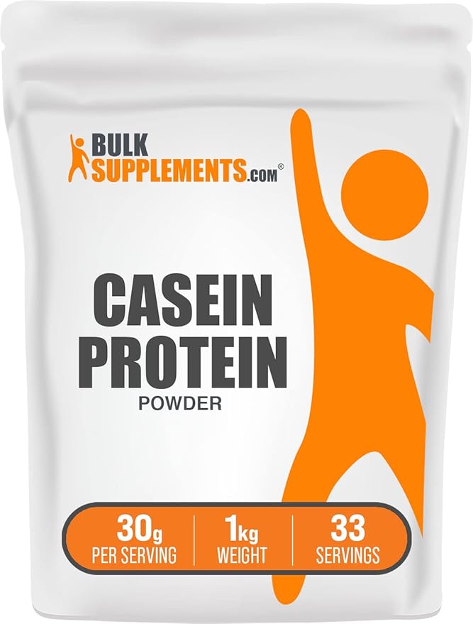 BulkSupplements.com Casein Protein Powder - Micellar Casein Powder, Protein Powder Casein, Casein Powder - Gluten Free & Soy Free, 30g per Serving, 1kg (2.2 lbs) (Pack of 1)