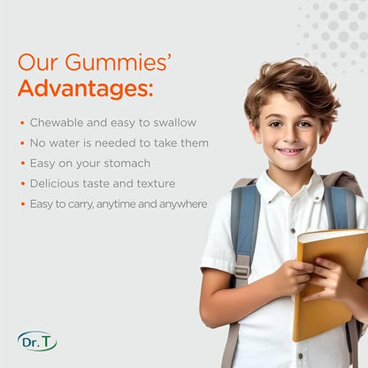 Kids Omega 3 Gummies 120g - Apple & Tropical Flavor - Supports Child's Normal Cognitive Function and Healthy Nervous System Development.