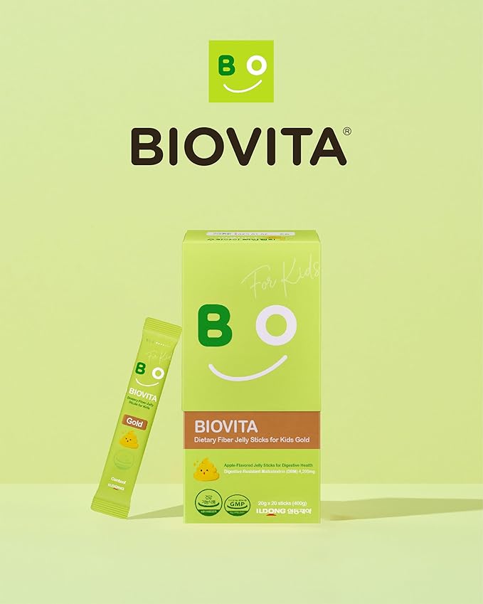 Kids Fiber Jelly (20 Sticks) - 100% Plant-Based Soluble Fiber 4,200mg, Comfortable Bowel Movement & Constipation Relief for Children. Organic Apple Juice, Vegetable Powder.