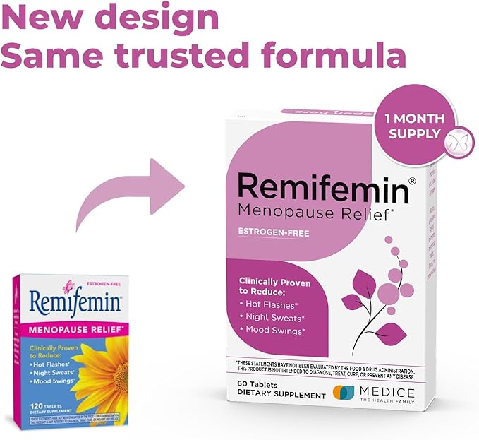 Menopause Symptoms Relief - Clinically Proven Ingredients - Menopause Supplements - Black Cohosh - Estrogen-Free - Made in Germany - 60 Tablets