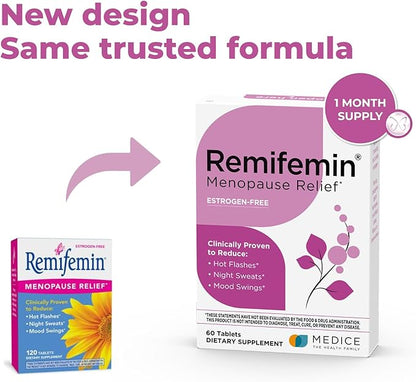 Menopause Symptoms Relief - Clinically Proven Ingredients - Menopause Supplements - Black Cohosh - Estrogen-Free - Made in Germany - 60 Tablets