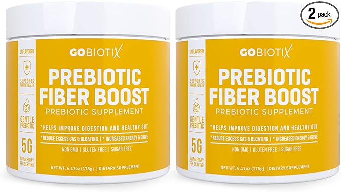 GOBIOTIX Fiber Supplement - Prebiotic Soluble Fiber Powder, Supports Gut Health and Digestive Regularity - Gummies Alternative - Gluten & Sugar Free, Keto, Vegan - 1 Scoop Daily, 35 Servings (2 Pack)