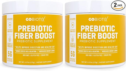 GOBIOTIX Fiber Supplement - Prebiotic Soluble Fiber Powder, Supports Gut Health and Digestive Regularity - Gummies Alternative - Gluten & Sugar Free, Keto, Vegan - 1 Scoop Daily, 35 Servings (2 Pack)