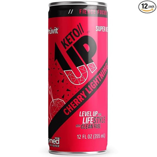 The Cherry Lightning Keto//Up® Drink – Ready-to-Drink Ketones for Focus for Men and Women - 12 Pack