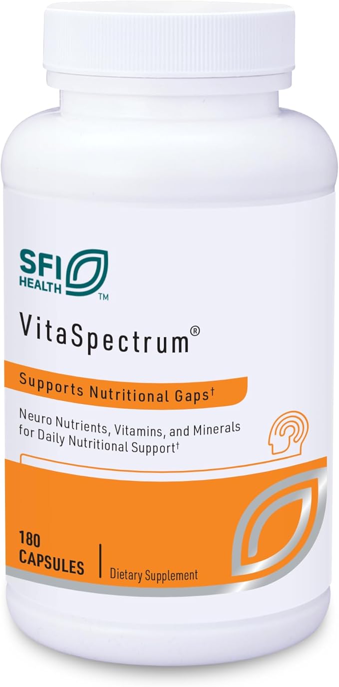 Klaire Labs VitaSpectrum Capsules - Multivitamin & Multimineral for Kids with 28 Essential Nutrients Including Folate, B12, B6, Antioxidants, Vitamin E & D3 - No Copper or Iron, Gluten-Free (180ct)