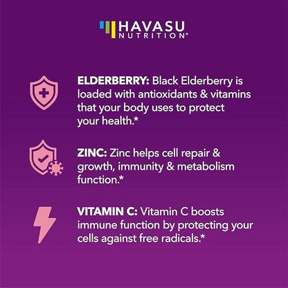 Elderberry Gummies for Kids with Zinc and Vitamin C - Potent, Herbal Immune Support for Kids with Antioxidants to Support Immune Defense - 120 Vegan Elderberry Vitamin C and Zinc Kids Immune Gummies