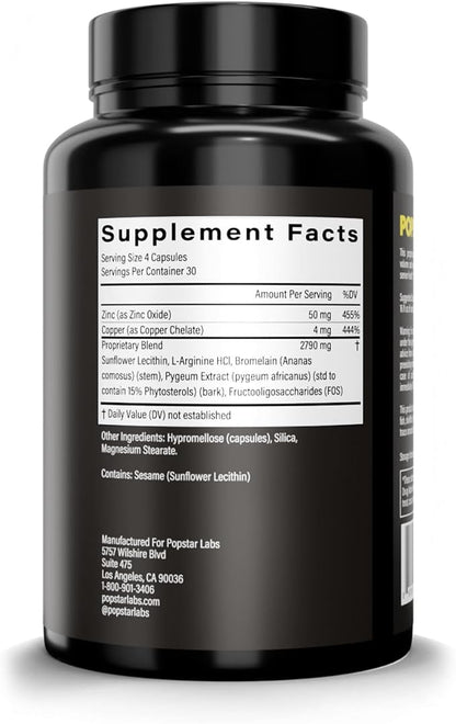 POPSTAR Labs Semen Volume Booster - Men's Semen Health & Fertility Supplement - Doctor Formulated to Increase Load Volume - Made in USA - Non-GMO, Organic, Vegan - 360 Capsules - (3 Month Supply)