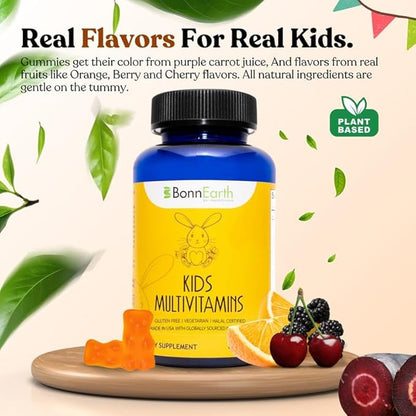 Kids Multivitamin Gummies – Easy to Chew, Delicious Multi-Flavored – Essential Vitamins A, B6, B12, C, D, E, Biotin, Iodine, Zinc – Kids Vitamins for Daily Nutritional Needs – 60 Gummies