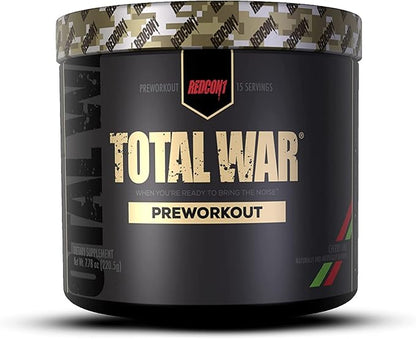 REDCON1 Total War Pre Workout Powder - Endurance, Alertness, Pump Boosting Citrulline Malate & Beta Alanine - Fast Acting, Caffeinated Preworkout for Men & Women (Cherry Lime, 15 Servings)