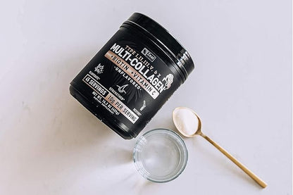 Premium Multi Collagen Peptides Protein Powder (1, 2, 3, 5 & 10) with Vitamin C, Biotin, Hyaluronic Acid, for Hair Skin and Nails - Marine, Bovine, Chicken & Eggshell (Unflavored, 45 Servings)
