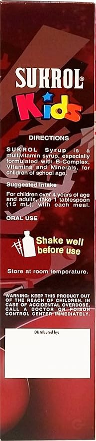 Sukrol Cherry Flavor Dietary Supplement 8.11 oz fl - Suplemento Multivitaminico sabor Cereza (Pack of 1)