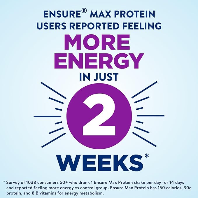 Ensure Max Protein Shake | French Vanilla | Meal Supplement Shake | Ready to Drink | 30g Protein for Muscle Building | 1g Sugar, 4g Fiber | 11 fl oz - 12 Pack