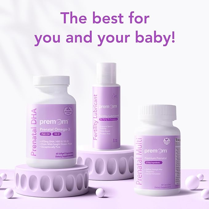 Premom Prenatal Vitamins for Women - Conception for Her Multivitamin: 27 Nutrients, Includes Methyl Folate + Choline + Iron, Traceable Ingredients, Fertility Supplements for Women, Vegan, Non-GMOs