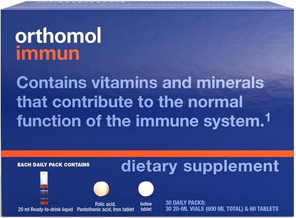 Orthomol Immun Vial, Immune Support Supplement,Capsule 30-Day Supply, Vitamins A, B, C, D, E, Zinc, Iodine