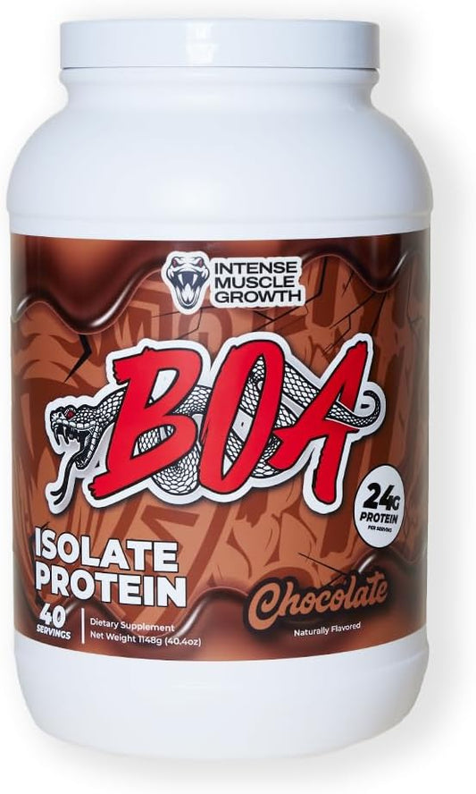 BOA Isolate Protein with Vitamin B6 and Zinc - Low-Sodium Whey Protein Isolate 24g of Protein per Scoop - (Chocolate - 40 Servings)