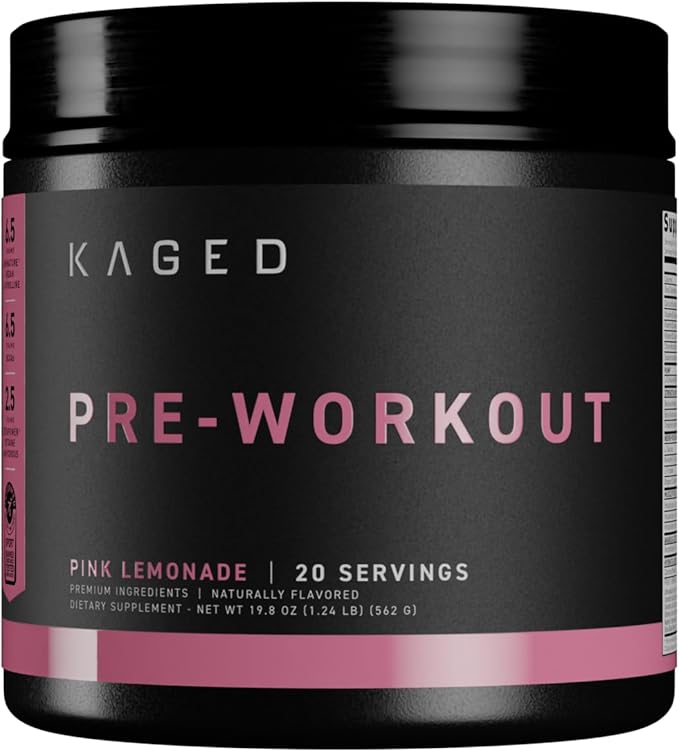 Kaged Original Pre Workout Powder | Pink Lemonade | Pre-Kaged | Formulated with Creatine, Beta Alanine, Pure Caffeine | 20 Servings