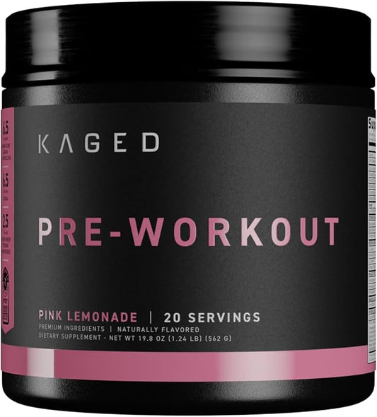 Kaged Original Pre Workout Powder | Pink Lemonade | Pre-Kaged | Formulated with Creatine, Beta Alanine, Pure Caffeine | 20 Servings
