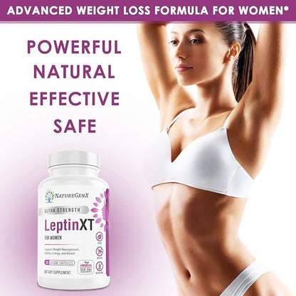 LeptinXT - Leptin Supplements for Weight Loss for Women, Healthy Fat Burner Pills, Advanced Strength Fat Burners for Women Weight Loss, Ideal Womens Fat Burner & Diet Pills, 60 Ct.
