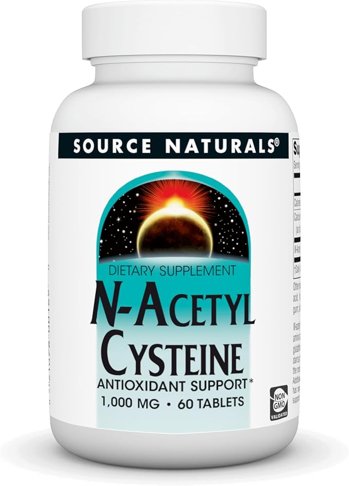 Source Naturals N-Acetyl Cysteine Antioxidant Support 1000 mg Dietary Supplement That Supports Respiratory Health* - 60 Tablets