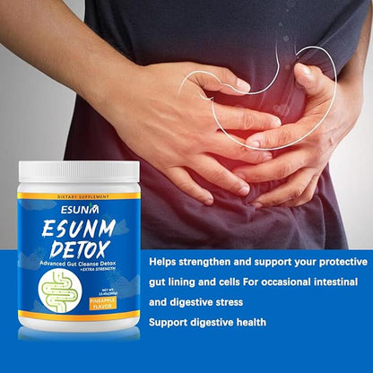 EUSNM Natural Colon Cleanse & Detox,Advanced Gut Cleanse Detox for Women & Men,Detox Powder with Digestive Enzymes & Probiotics, 38 Servings