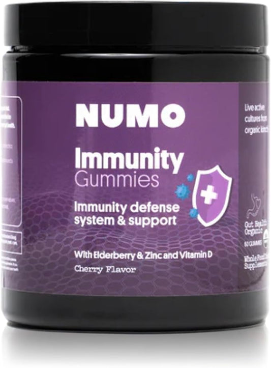 Numo Elderberry Gummies - Immune System Support with Antioxidants Supplement - Complete Formula with Sambucus Fruit, Vitamin D3, Zinc, Vitamin C, Probiotics - Organic, Vegan & Kosher - 60 Count