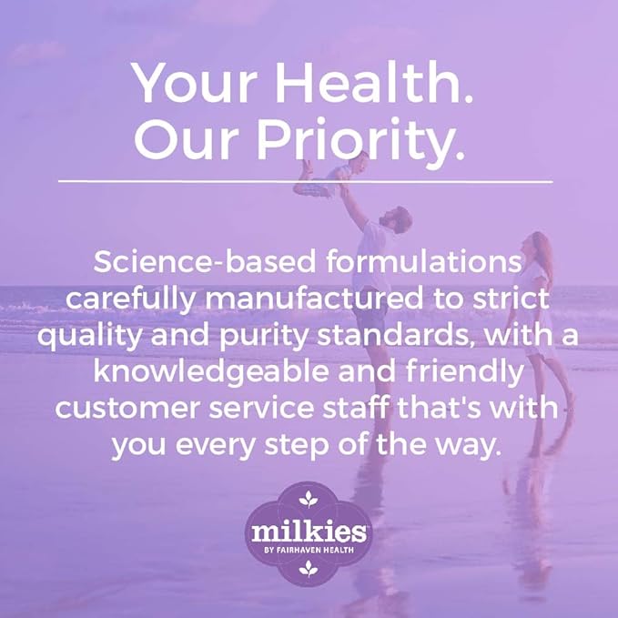 Milkies Fairhaven Health Nursing Postnatal Vegetarian Supplement for Breastfeeding Women with Vitamin D and B, Nutritious Breast Milk Multivitamin - Gluten and Dairy Free - 1 Month Supply