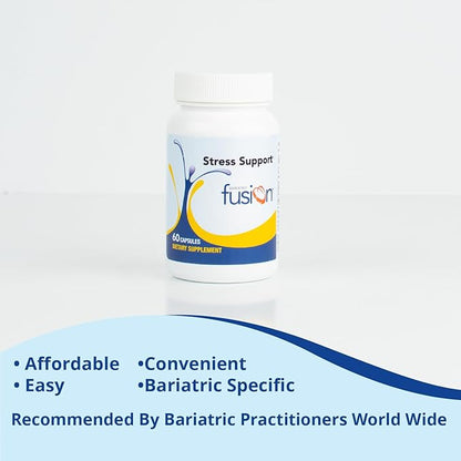 Bariatric Fusion Stress Support* | Vegan Supplement with Magnesium and Ashwagandha | Daily Vitamin for Women and Men | Gluten, Dairy and Soy Free | Non-GMO | 60 Capsules