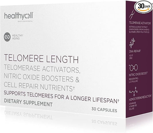 Healthycell Telomere Length | Supplement for Lengthening Telomeres and DNA Repair, Anti Aging, Cell Health, Stem Cell Support | Clinically Proven Ingredient AC11® | 578 mg Capsules