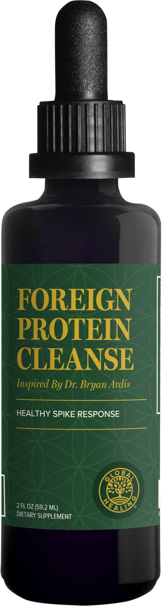 Global Healing Foreign Protein Cleanse (Spike Protein Detox) - Support Formula with Nattokinase and Wormwood - Helps Detox for Immune Support - 2 Fl Oz