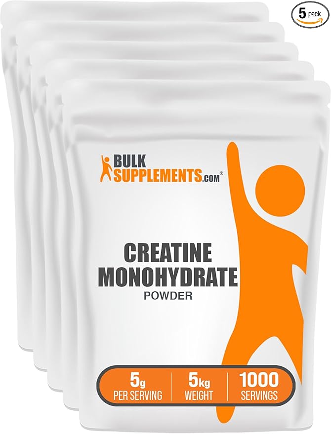 BulkSupplements.com Creatine Monohydrate Powder - Creatine Supplements, Micronized Creatine Monohydrate - 5g (5000mg) of Creatine Powder per Serving, Unflavored & Gluten Free, 5kg (11 lbs)
