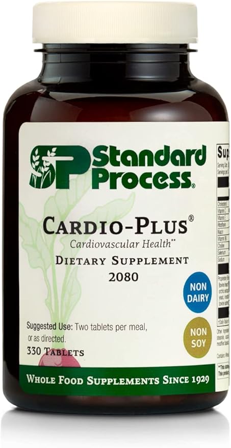 Standard Process Cardio-Plus - Antioxidant Support - Heart Health Supplement - Circulation & Blood Flow Supplement with Vitamin B6, Niacin & Riboflavin - Energy Metabolism Supplement - 330 Tablets