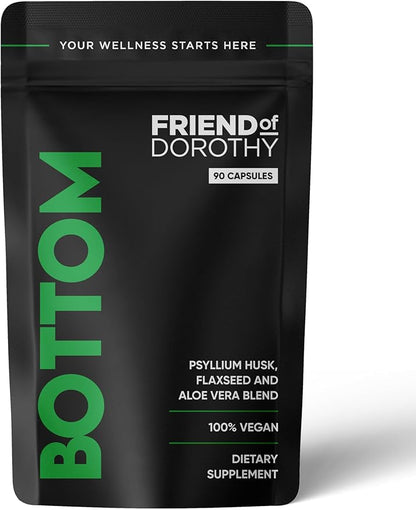 Bottom Fiber Supplement for Effortless Prep Time - Helps Promote Digestive Regularity - Psyllium Husk Based - for Men Who Bottom, 90 Vegan Capsules
