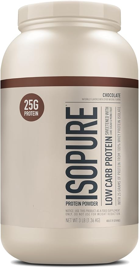 Isopure Protein Powder, Whey Protein Isolate Powder with Vitamin C & Zinc for Immune Support, 25g Protein, Low Carb & Keto Friendly, Flavor: Chocolate, 3 Pounds (Packaging May Vary)