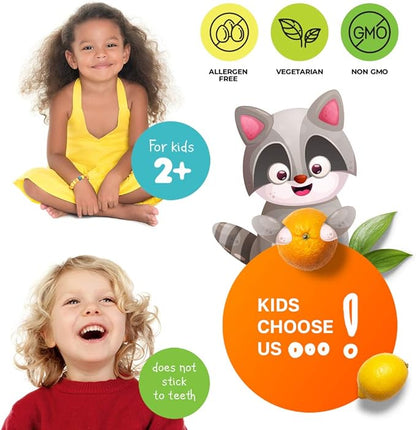 DR. MORITZ Vitamin C Gummies for Kids & Adults 240 mg - Immune Support Low-Sugar Chewable Vitamins for Toddlers - Vegetarian Gelatin-Free Children's Dietary Supplement (Citrus Flavor) (120 Count)