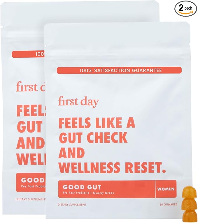 FIRST DAY Womens Tribiotic Gummies – Pre+, Post+, Probiotics & More – 60 Day Supply