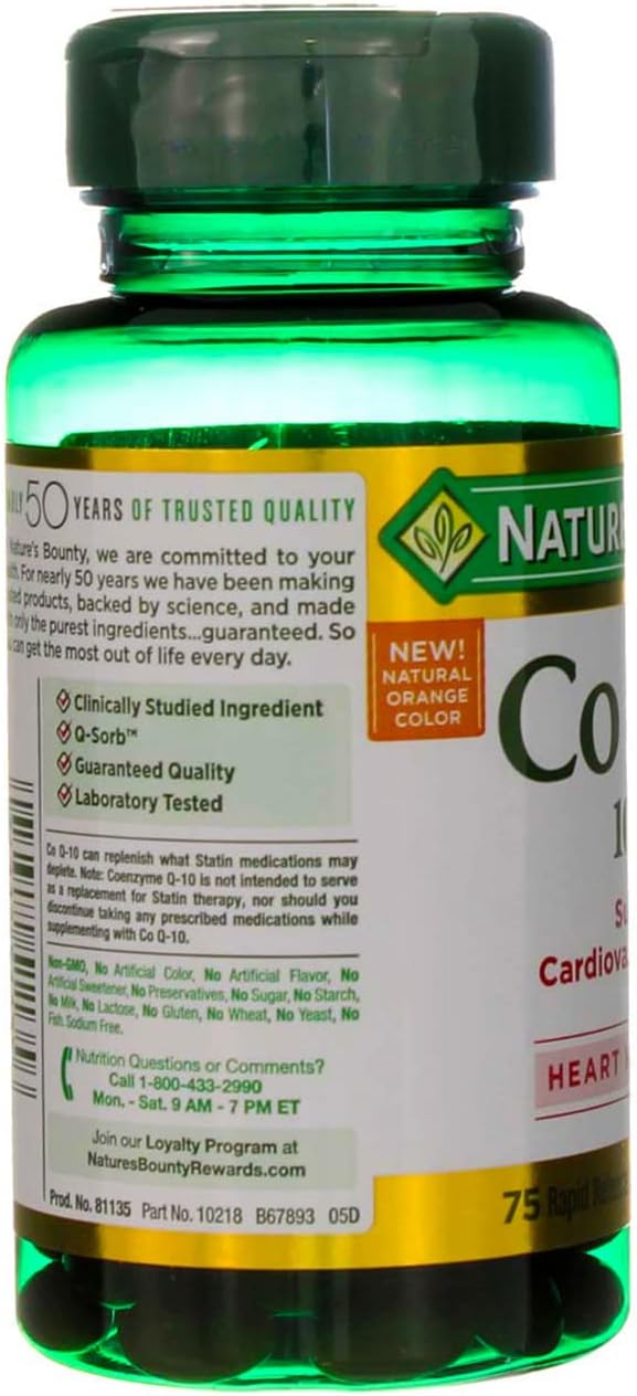 Nature's Bounty Co Q-10 100 mg Dietary Supplement Softgels - 75 ct, Pack of 2