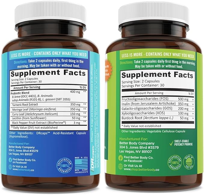 BB Company Slim Gut Bundle | Prebiotics and Probiotics for Women - Bloating Relief - Pre and Probiotics - Provitalize & Previtalize | Value Bundle | Packaging Vary | 30 Day Supply