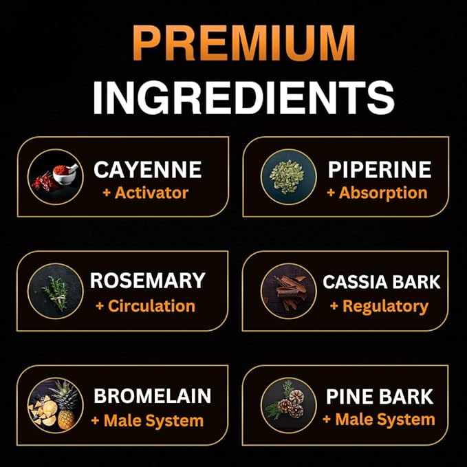 Stamen Male Wellness Supplement, Supports Circulation, More Energy and Vitality, Joint Health. Natural Daily Herbal Multivitamin Supplement for Men. (3 Pack)