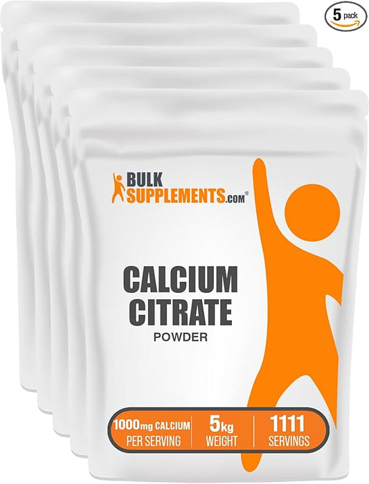BulkSupplements.com Calcium Citrate Powder - Calcium Citrate Supplement, Calcium Citrate 1000mg - High Absorption, for Bone Health, 4760mg (1000mg Calcium) per Serving, 5kg (11 lbs)