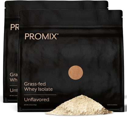 Promix Whey Protein Isolate Powder, Unflavored - 5lb Bulk - Grass-Fed & 100% All Natural - ­Post Workout Fitness & Nutrition Shakes, Smoothies, Baking & Cooking Recipes - Gluten-Free & Keto-Friendly