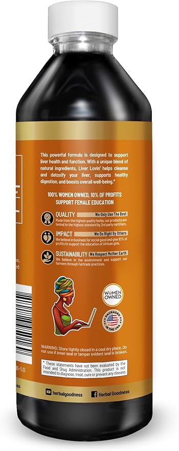 Herbal Goodness Liver Lovin Cleanse Detox & Repair Herbal Supplement - Natural Liver Support with Milk Thistle, Chanca Piedra, Burdock, Ashwaghanda & More, Digestive Aid, Non-GMO, 12oz