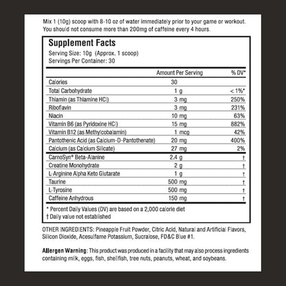 Proven4 Pre Workout Powder for Men and Women with Creatine - Beta Alanine - Caffeine NSF Certified preworkout Energy Supplement Blue Raspberry 30 Servings